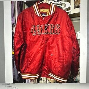 NFL Red 49ers Bomber Jacket Men’s Sz XL NWT